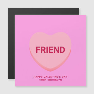 Friend pink conversation heart Valentine's card