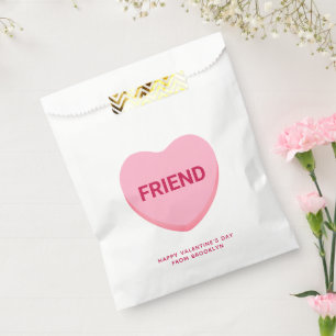 Friend pink conversation heart Valentine's Day Favour Bags