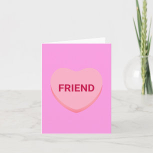 Friend pink conversation heart Valentine's Day Note Card