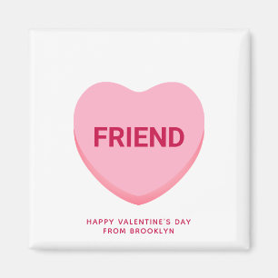 Friend pink conversation heart Valentines keepsake Magnet