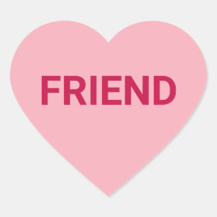 Friend pink cute Valentine's Day conversation Heart Sticker