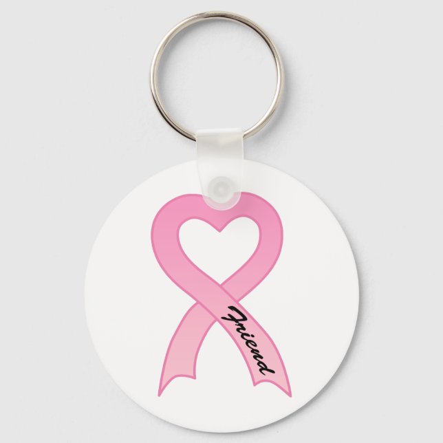 Friend Pink Ribbon Keychain (Front)