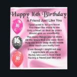 Friend Poem - 16th Birthday Notepad<br><div class="desc">A great gift for a friend on their 16th Birthday</div>