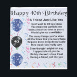 Friend Poem 40th Birthday Notepad<br><div class="desc">A great gift for a friend on their 40th Birthday</div>