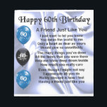 Friend Poem  60th Birthday Notepad<br><div class="desc">A great gift for a friend on their 60th birthday</div>