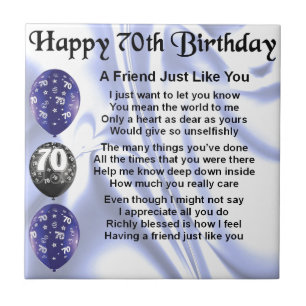 Friend Poem - 70th Birthday Tile