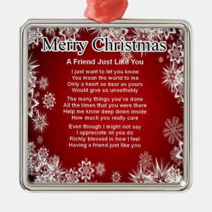 Friend Poem - Christmas Design Metal Tree Decoration