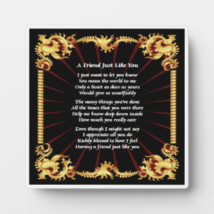 Friend Poem Plaque  - Black  Design