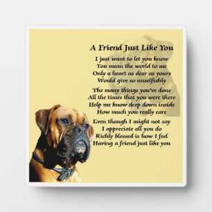 Friend Poem Plaque  -  Boxer Dog  Design