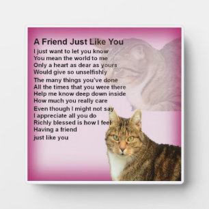 Friend Poem Plaque  -   Cat  Design
