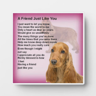 Friend Poem Plaque - Cocker Spaniel Design