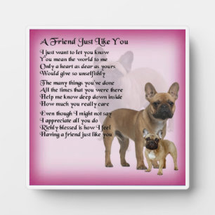 Friend Poem Plaque - French Bulldog Design