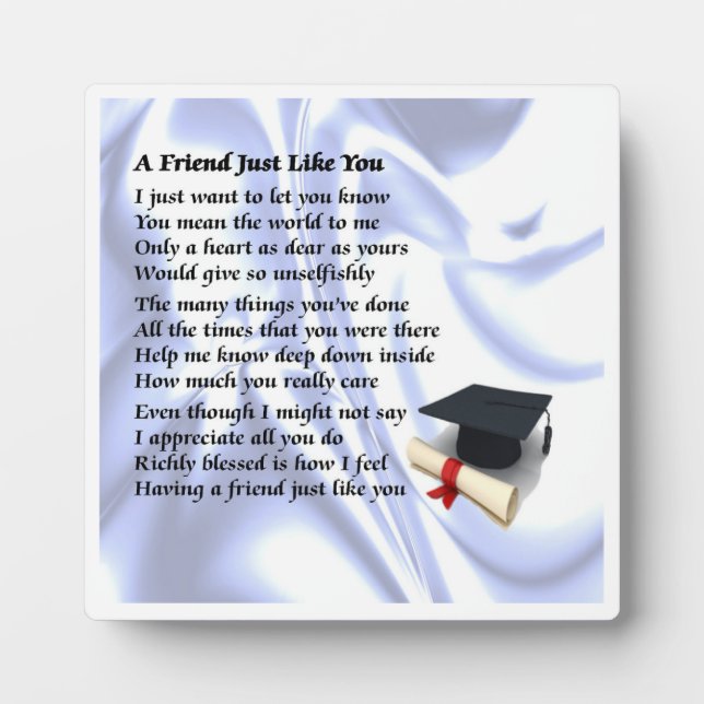 Friend Poem Plaque  -  Graduate  Design (Front)