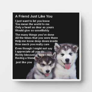 Friend Poem Plaque - Husky Dogs Design