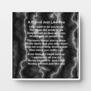 Friend Poem Plaque  -  Lightning Marble  Design