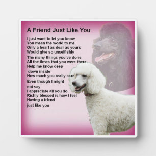Friend Poem Plaque - Poodle Dog Design