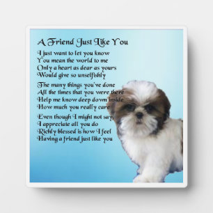 Friend Poem Plaque - Shih Tzu Dog Design