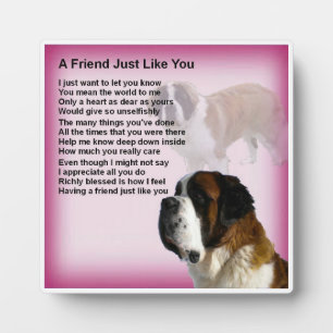 Friend Poem Plaque - St Bernard Dog Design