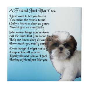 Friend Poem - Shih Tzu Design Tile
