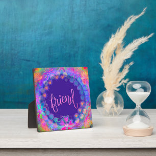 Friend Pretty Purple Floral Inspirivity  Plaque