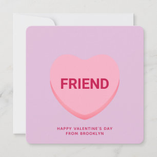 Friend purple conversation heart Valentine's card