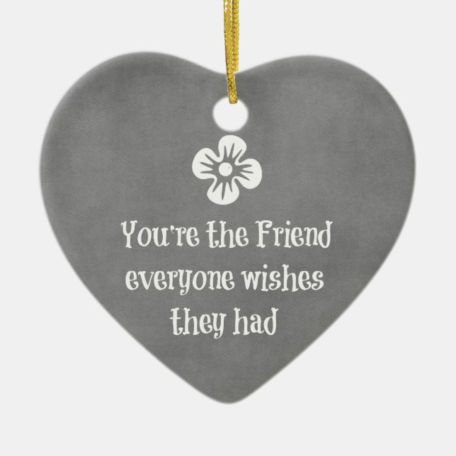 Friend Quote Ceramic Tree Decoration (Front)