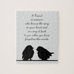 Friend quote Song in your Heart & Birds Jigsaw Puzzle