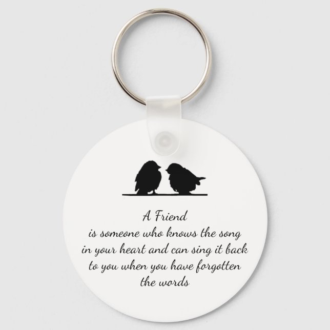 Friend quote Song in your Heart & Birds Key Ring (Front)
