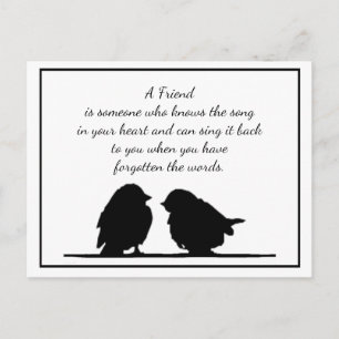 Friend quote Song in your Heart & Birds Postcard