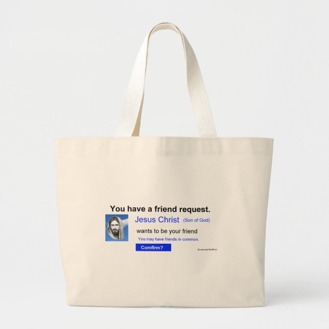 Friend Request Large Tote Bag (Front)