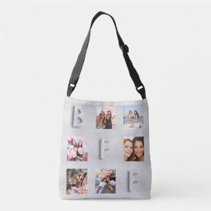 Friend silver photo collage crossbody bag