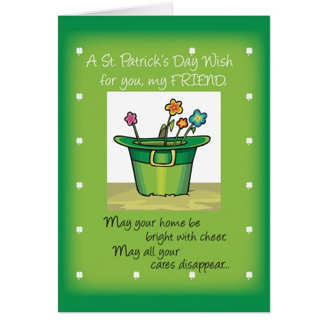 Friend St. Patrick's Day Hat with Flowers (Front)