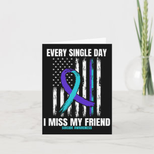Friend Suicide Awareness Prevention American Flag Card