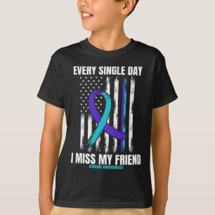 Friend Suicide Awareness Prevention American Flag T-Shirt