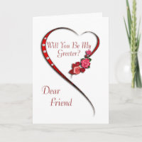Friend, Swirling heart Greeter invitation