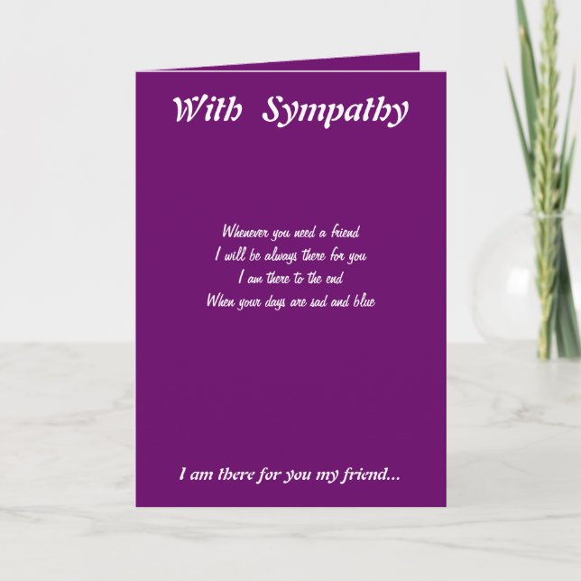 Friend sympathy greeting cards (Front)