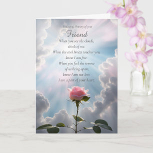 Friend Sympathy Memorial with Spiritual Poem Pink Card
