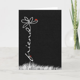 Friend thinking of you daisy with lady bugs card