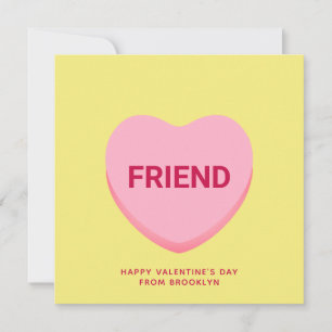 Friend yellow conversation heart Valentine's Day Card
