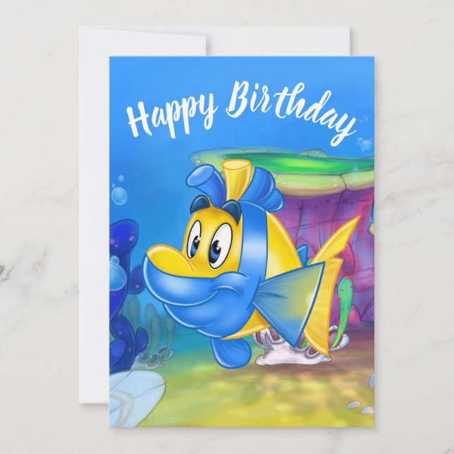 FriendFish cartoon birthday card Flitch (Front)