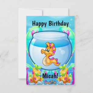 FriendFish cartoon cute fish Birthday Card