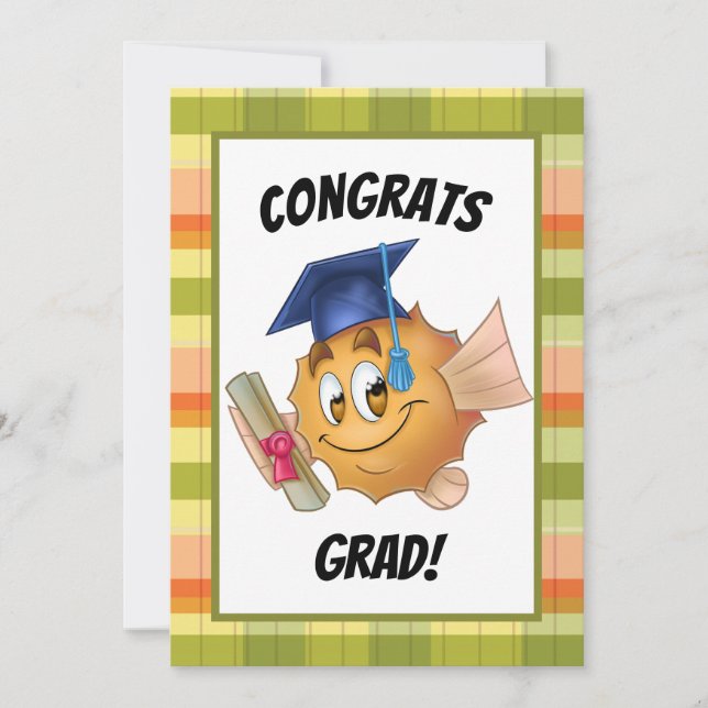 FriendFish cartoon cute fish Graduation Card (Front)