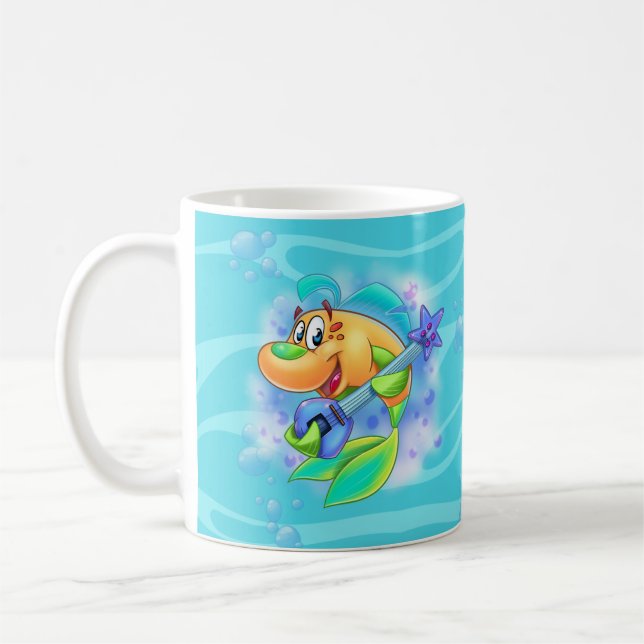 FriendFish cartoon fish  Coffee Mug (Left)