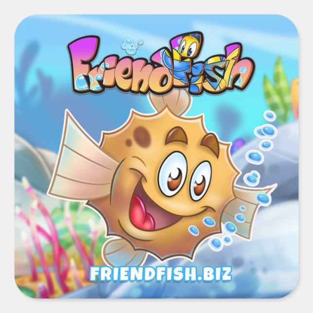FriendFish cartoon fish stickers  (Front)