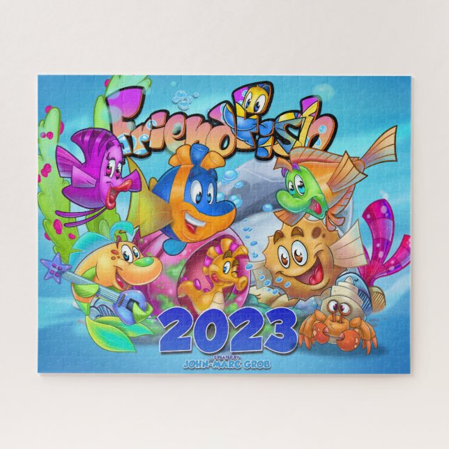 FriendFish cute cartoon fish  Jigsaw Puzzle (Horizontal)