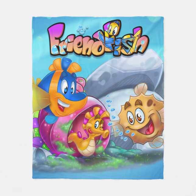 FriendFish Fleece Blanket cartoon (Front)