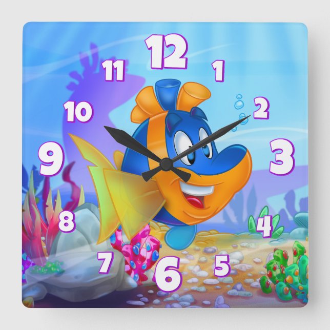 FriendFish wall cartoon clock (Front)