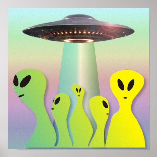 Friendly Aliens square Poster (Front)