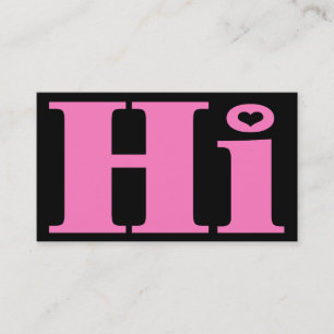 Friendly.All purpose.HI.Introduction calling card.
