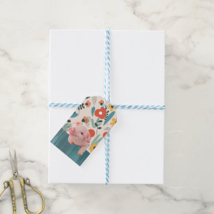 Friendly Baby Pig Cute Baby Animal Gift Tags